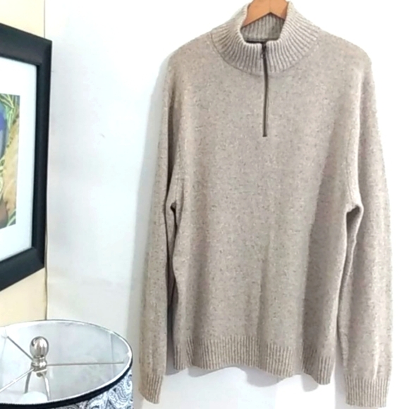 J. CREW MENS MERINO WOOL RIBBED HALF-ZIP TURTLENECK LONG SLEEVE SWEATER SIZE XXL - Picture 8 of 11